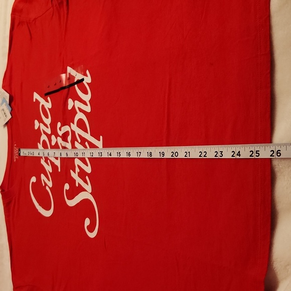 Red Women's Valentines Shirt, "Cupid is Stupid" - Picture 4 of 7